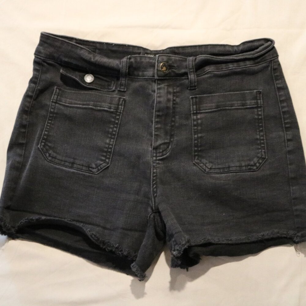 Judy Blue Cargo Patch Pocket Black Jean Shorts